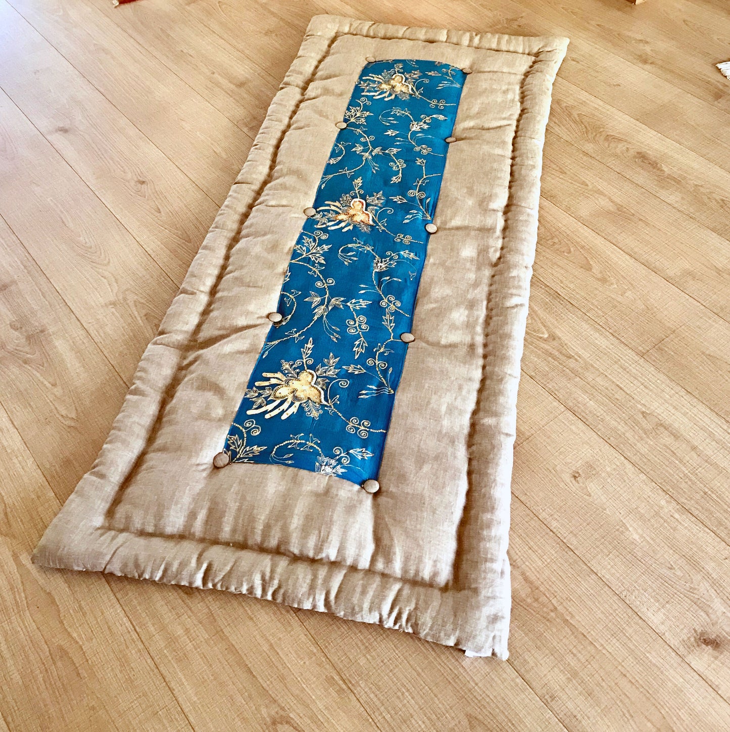 Unique quilt silk bedspread Turquoise