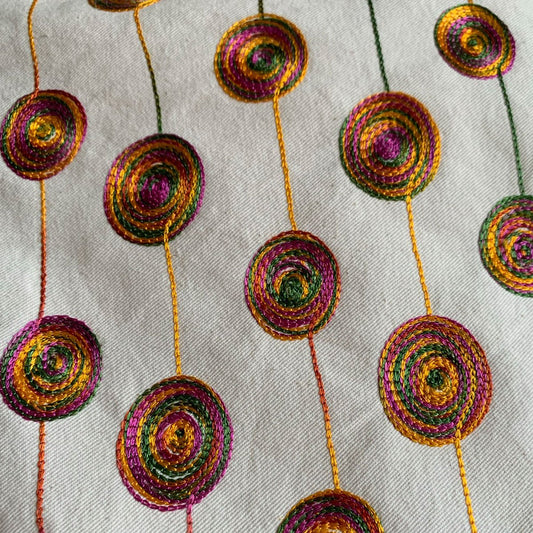 Handmade embroidered pillow Egg Gold