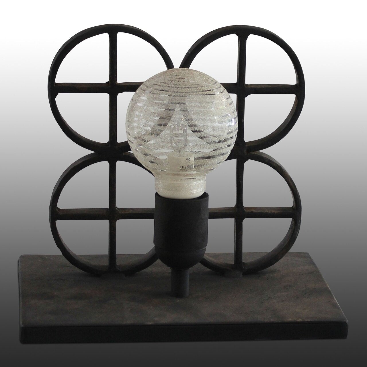 upcycled cast iron table lamp