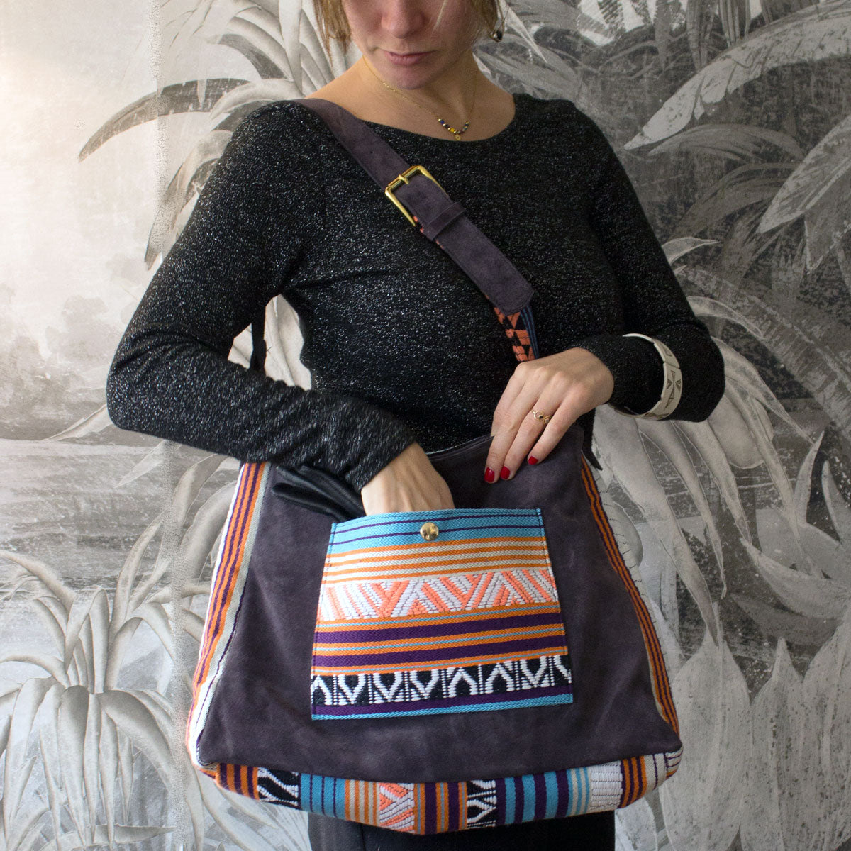Unique slouchy Hobo Bag, Tihuaca