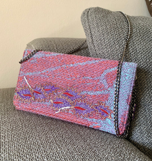 Sac de mariage à bandoulière souple mauve