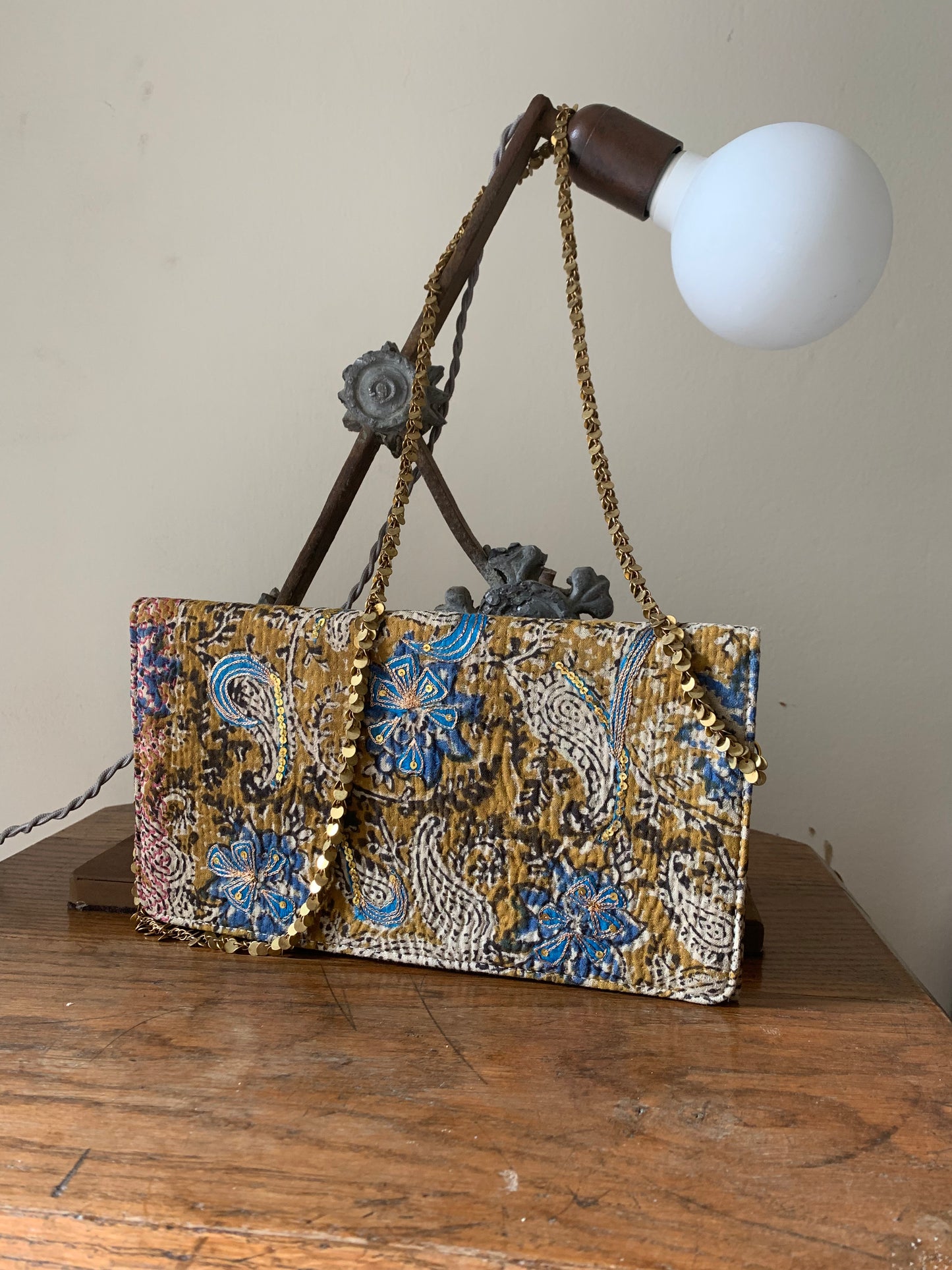 Sustainable: Handcrafted Vintage Clutch with Embroidered Detailing