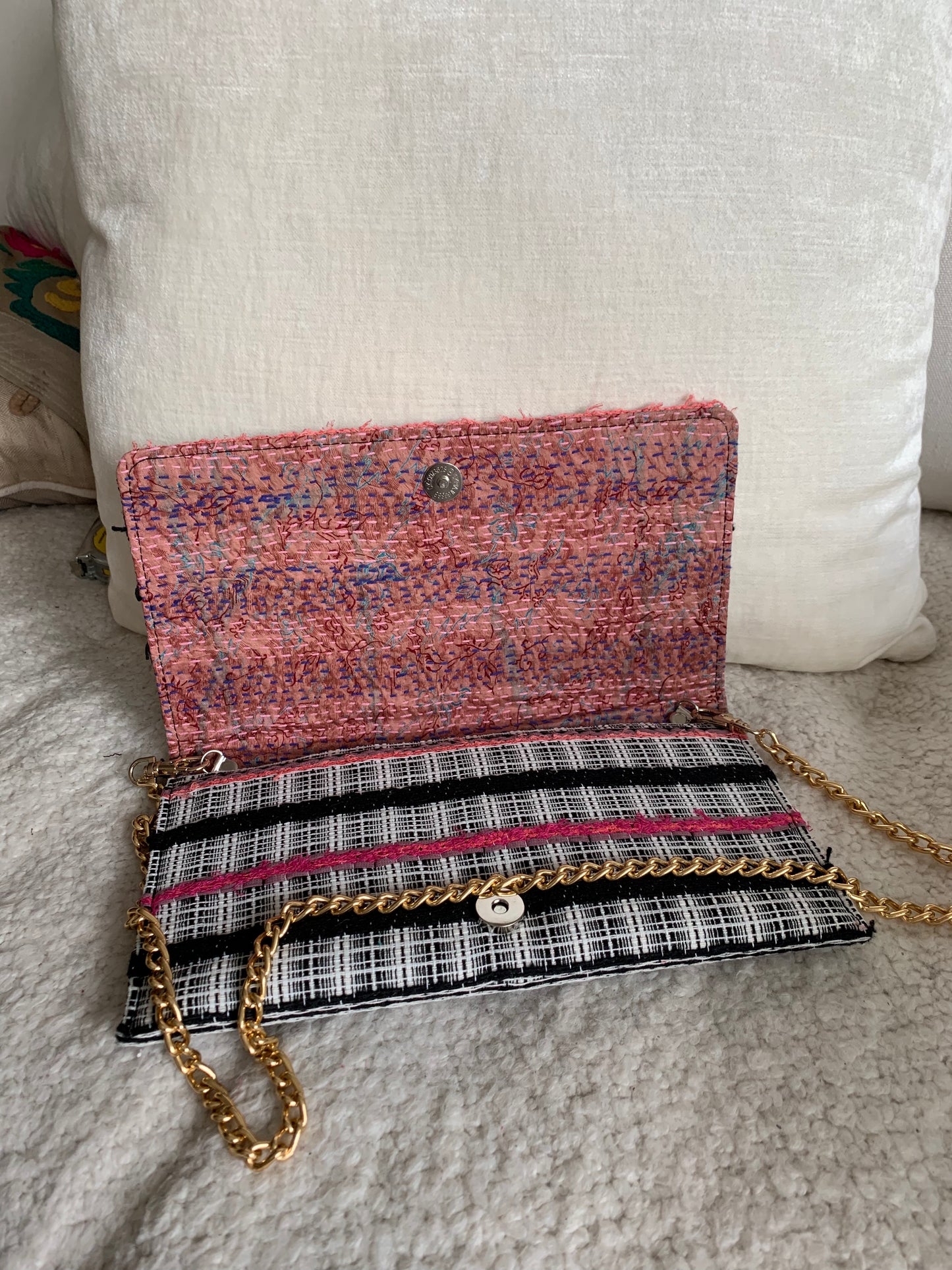 Vintage fabrics clutch, the Fish