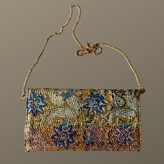 Sustainable: Handcrafted Vintage Clutch with Embroidered Detailing