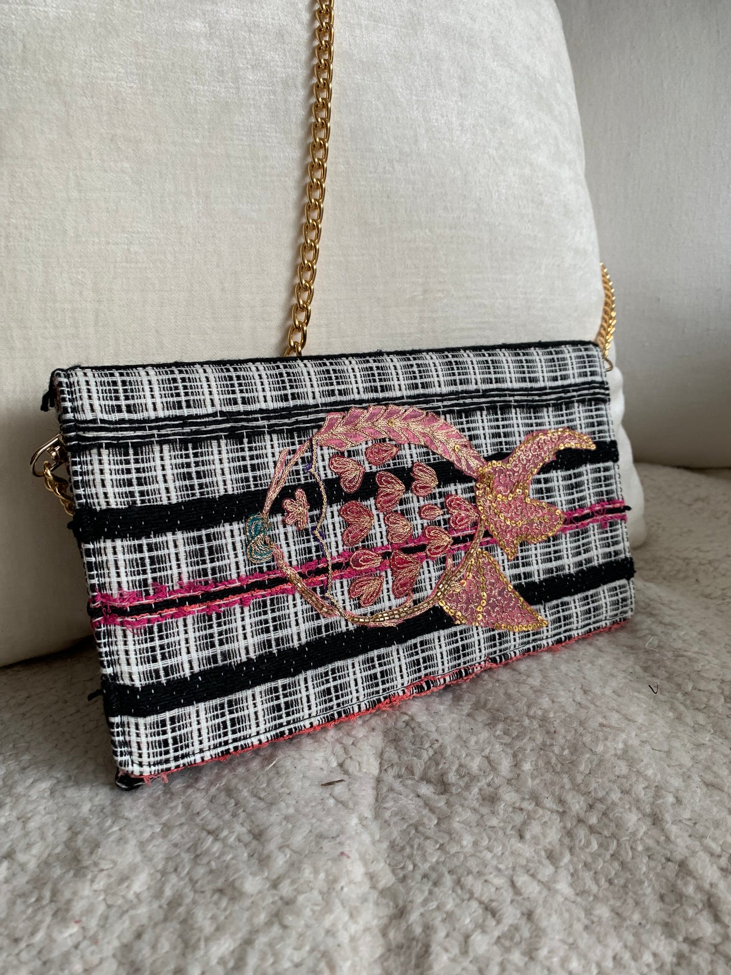 Vintage fabrics clutch, the Fish