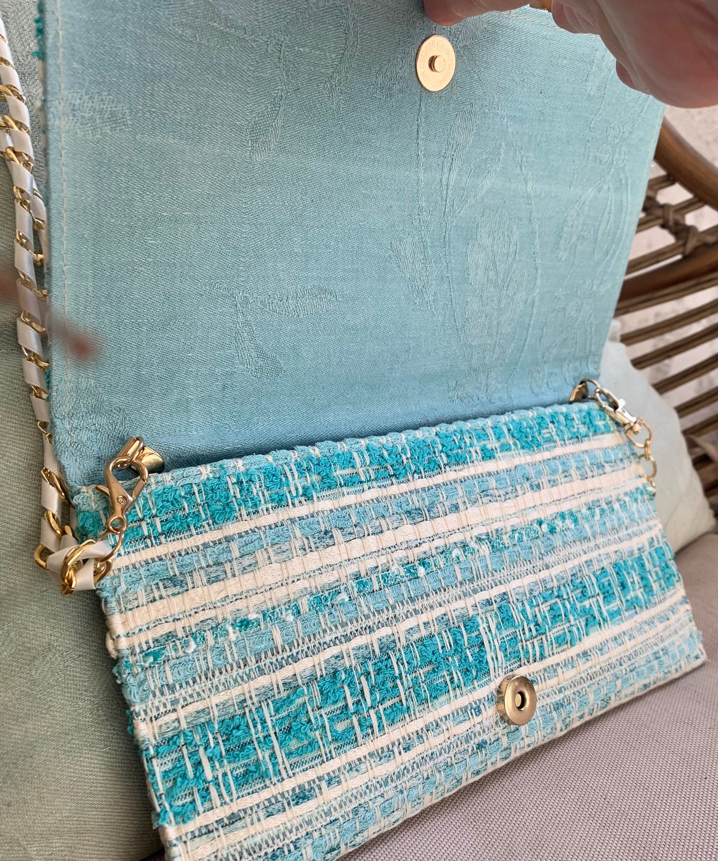 Unique vintage fabrics purse A Sheep