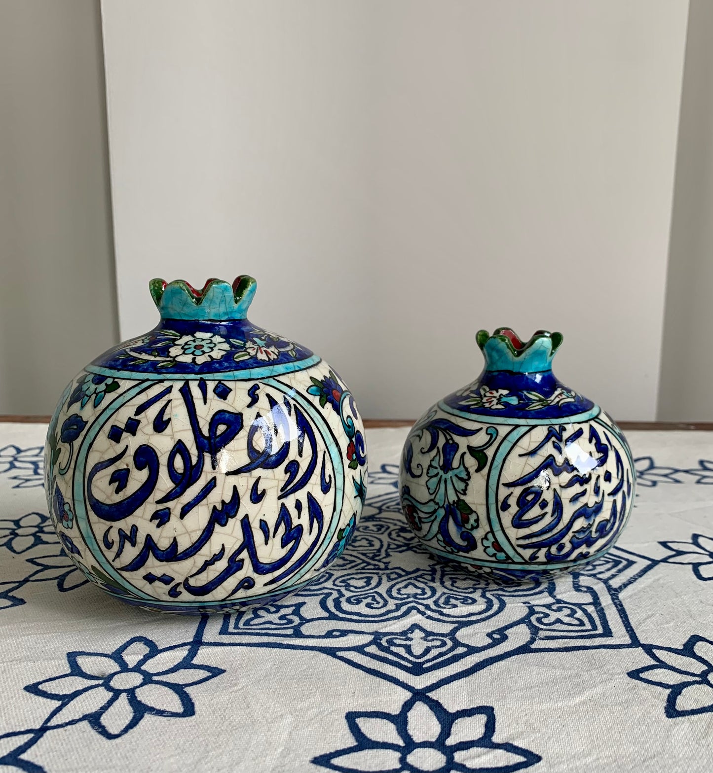 Hand-Painted Glazed Ceramic Pomegranate