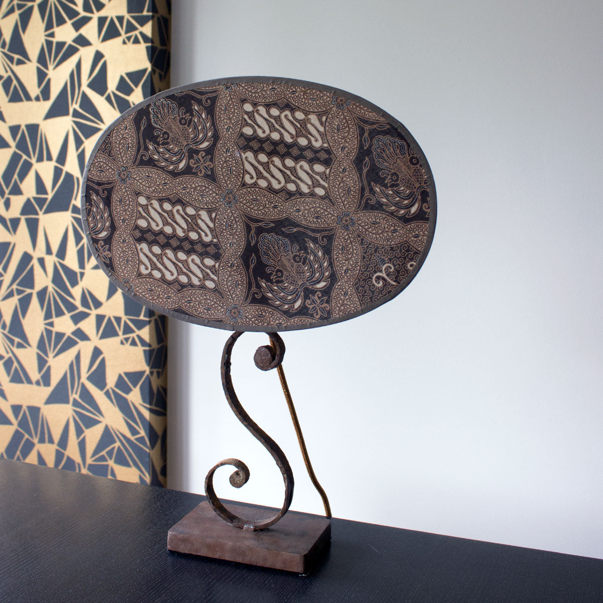 Upcycled wrought iron table lamp S
