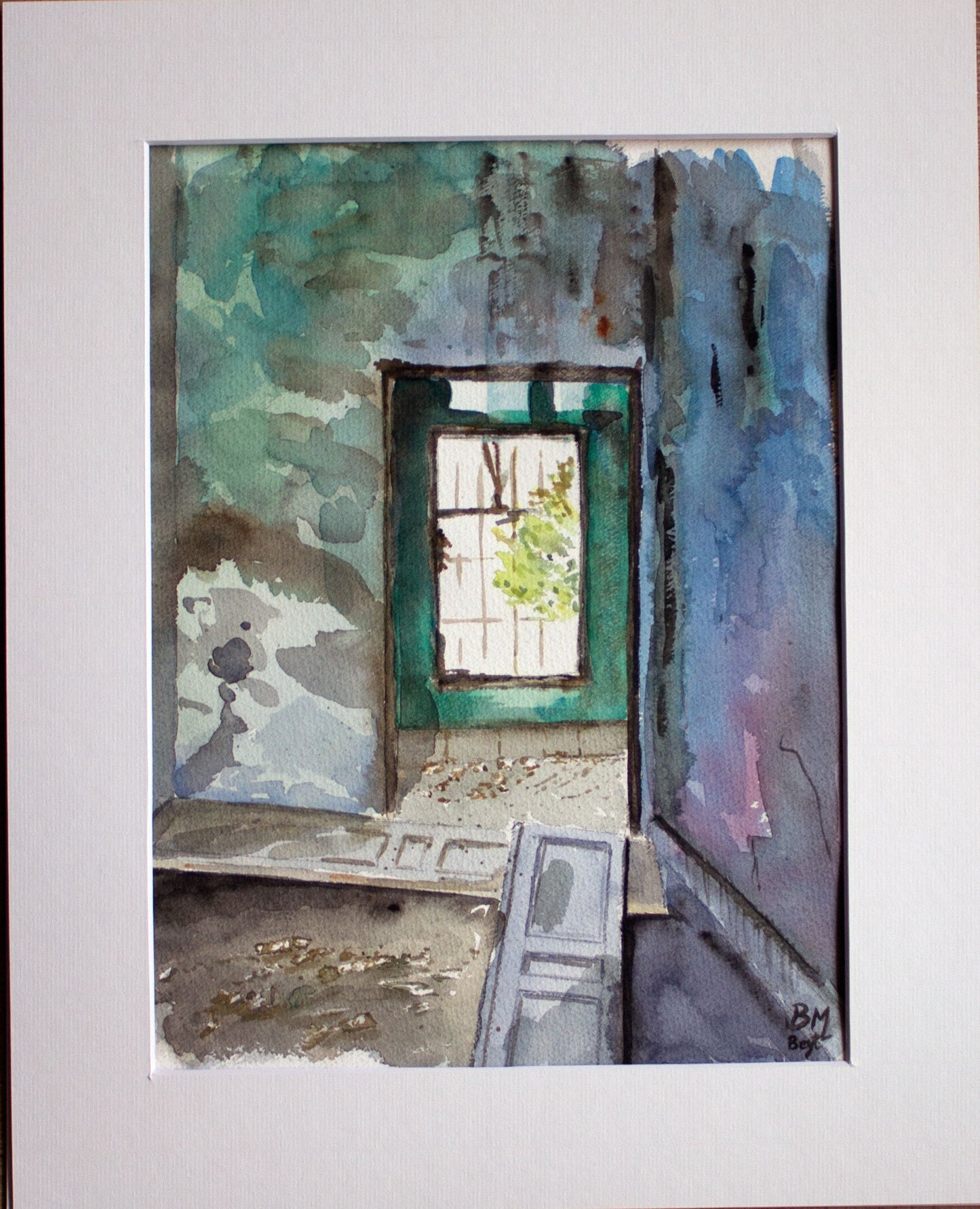 Original watercolor Les Murs Parlent 25X35