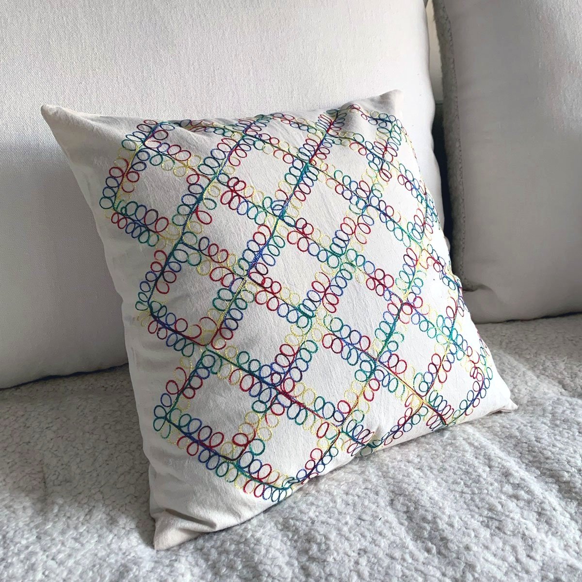hand embroidered pillow