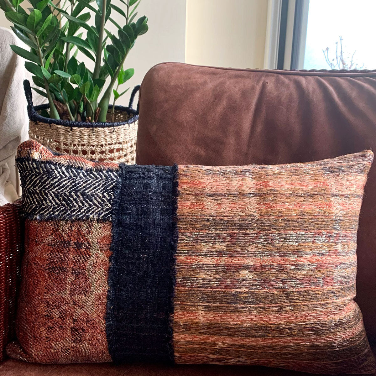 Unique ethical throw pillow cover Copper