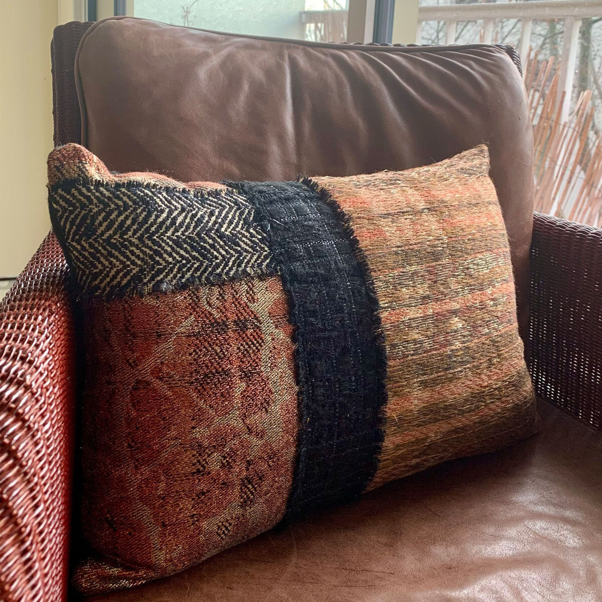 Unique ethical throw pillow cover Copper