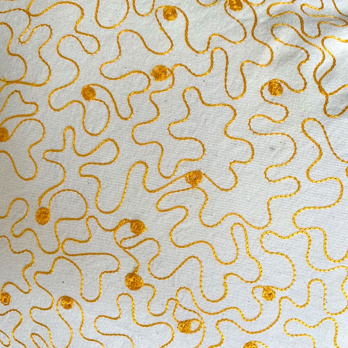 Embroidered Aghabani pillowcase Scoubidou Gold
