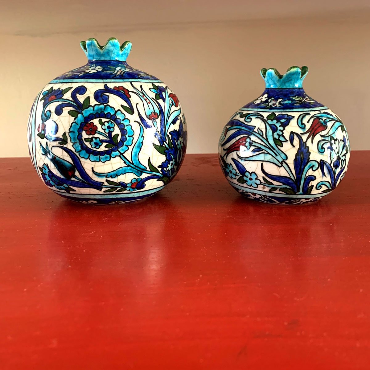 Hand-Painted Glazed Ceramic Pomegranate