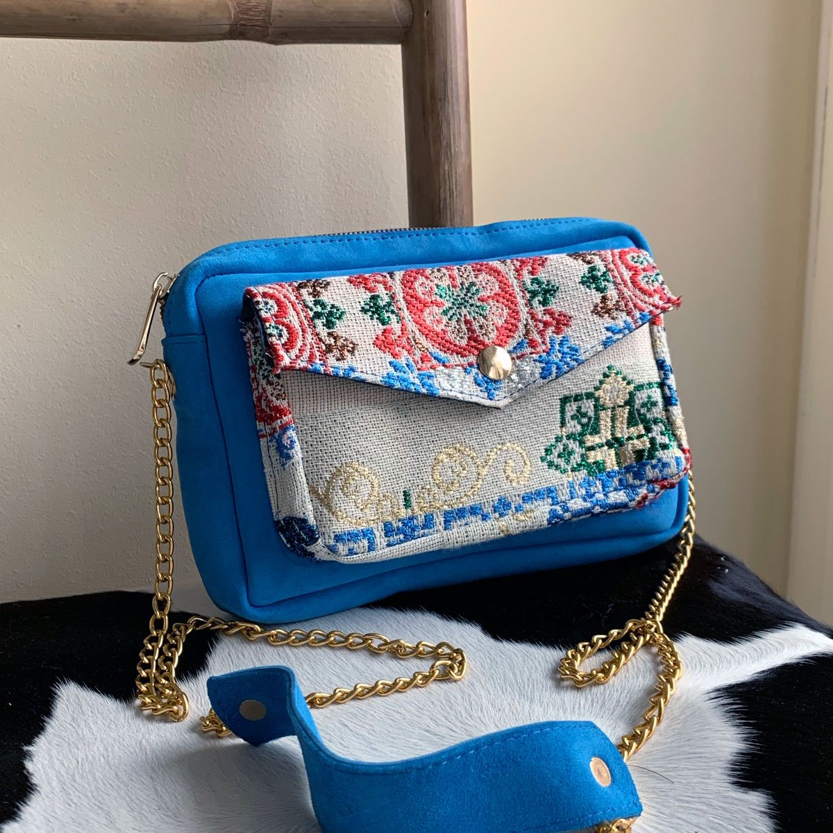Unique Artisan Suede Purse, Babushka