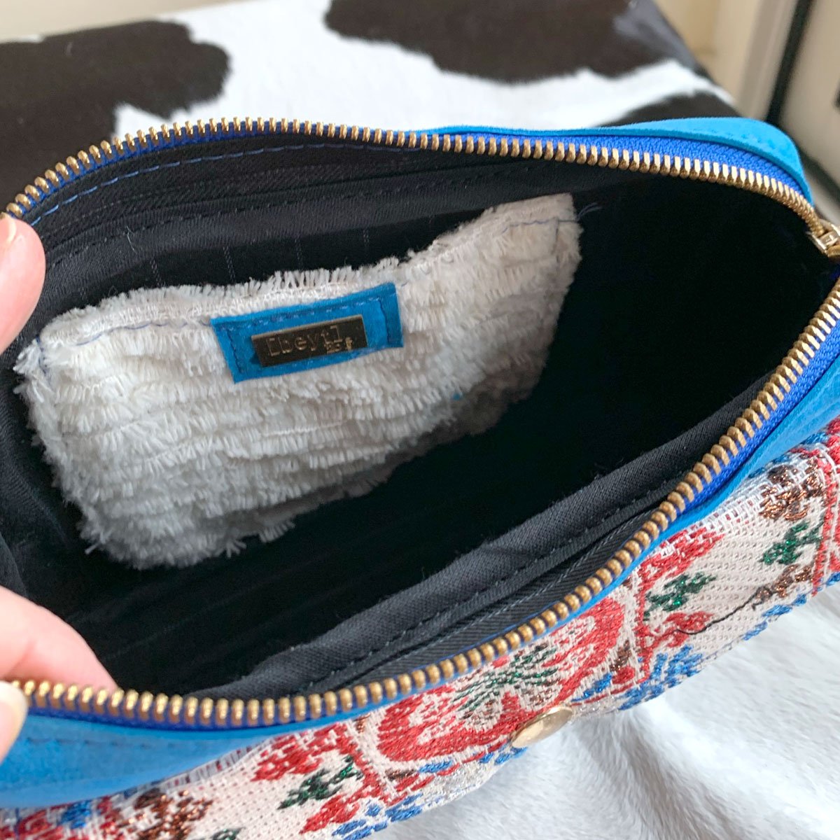 Unique Artisan Suede Purse, Babushka