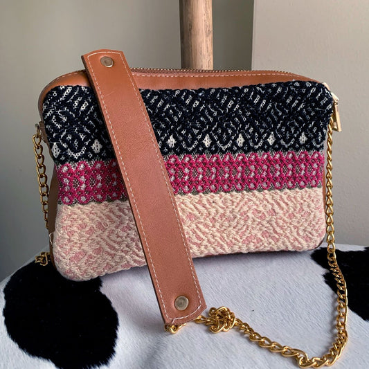 Crossbody Leather and Fabric Bag Gelato.