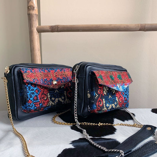 unique red & black handbag Natasha