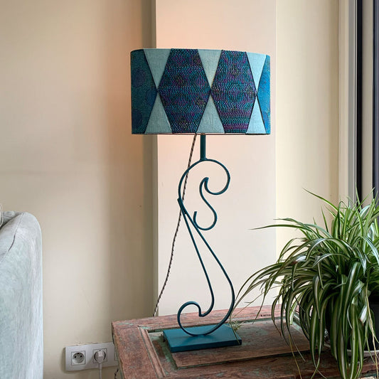 Repurposed table lamp Swan Turquoise