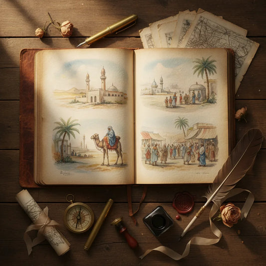 Histoire aquarelle orientaliste et carnet de voyage