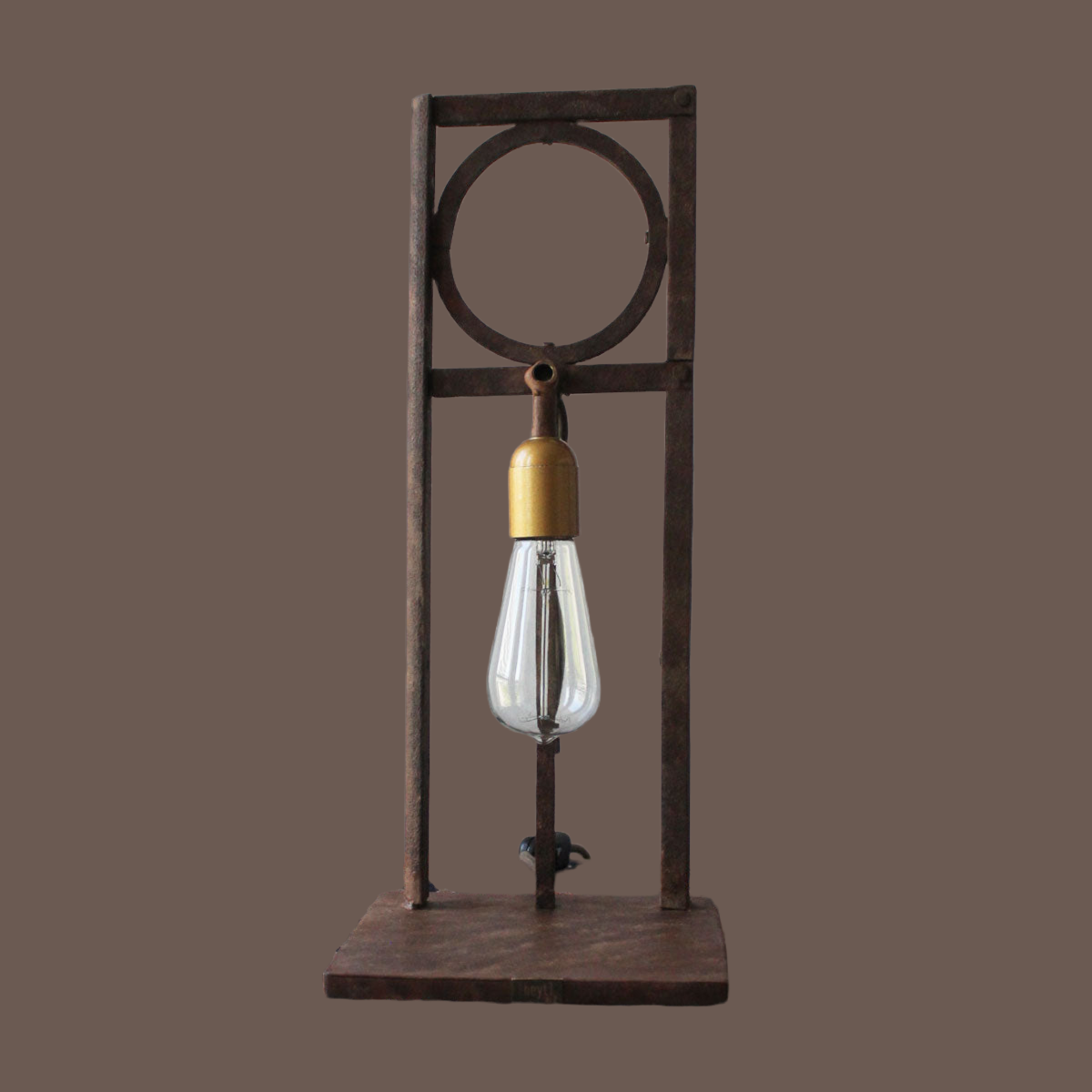 Zen Desk Lamp: Upcycled Lebanese Salvage with Golden Glow