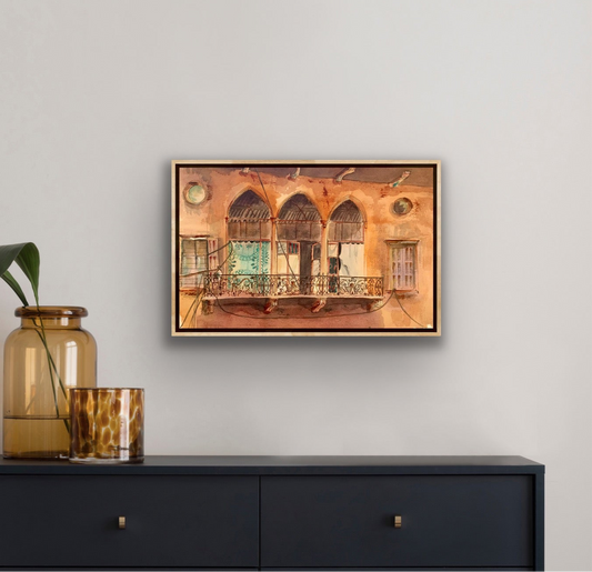 Original Watercolor Sheltering in Style 36 X 50