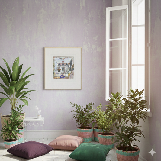 Original Watercolor and Mixed Media Coffee someone? 30X30