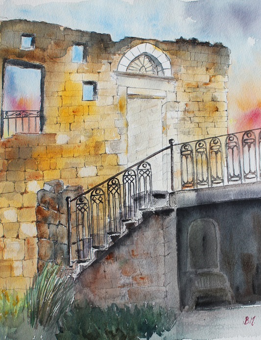 Original Watercolor Wide Open 27X35