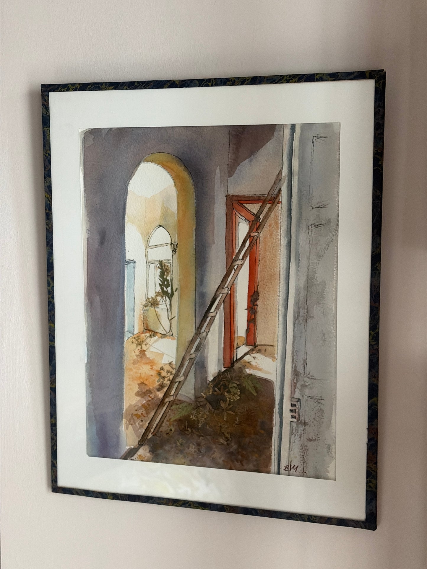 Original Watercolor Shadows and Lights 25 X 35