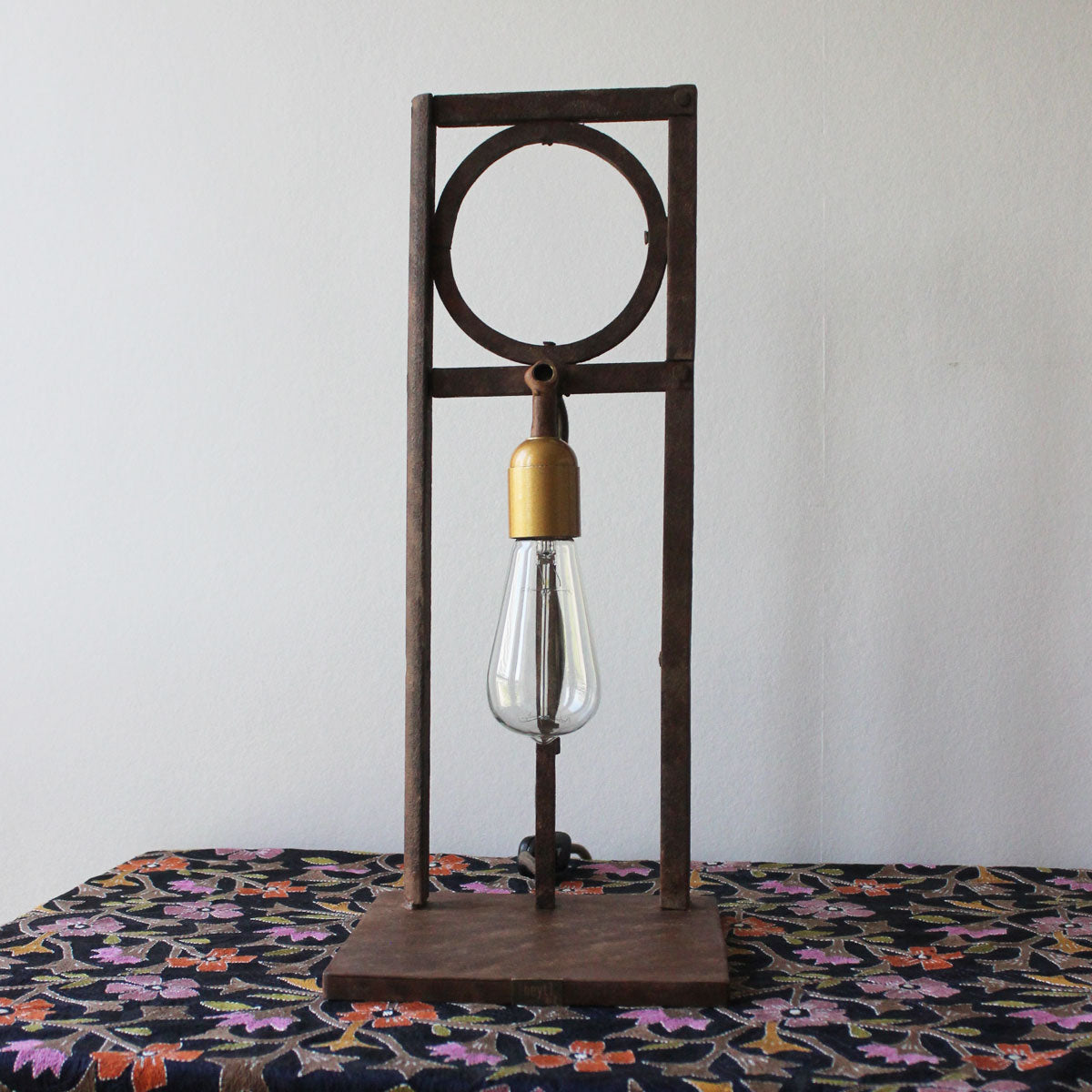 Zen Desk Lamp: Upcycled Lebanese Salvage with Golden Glow