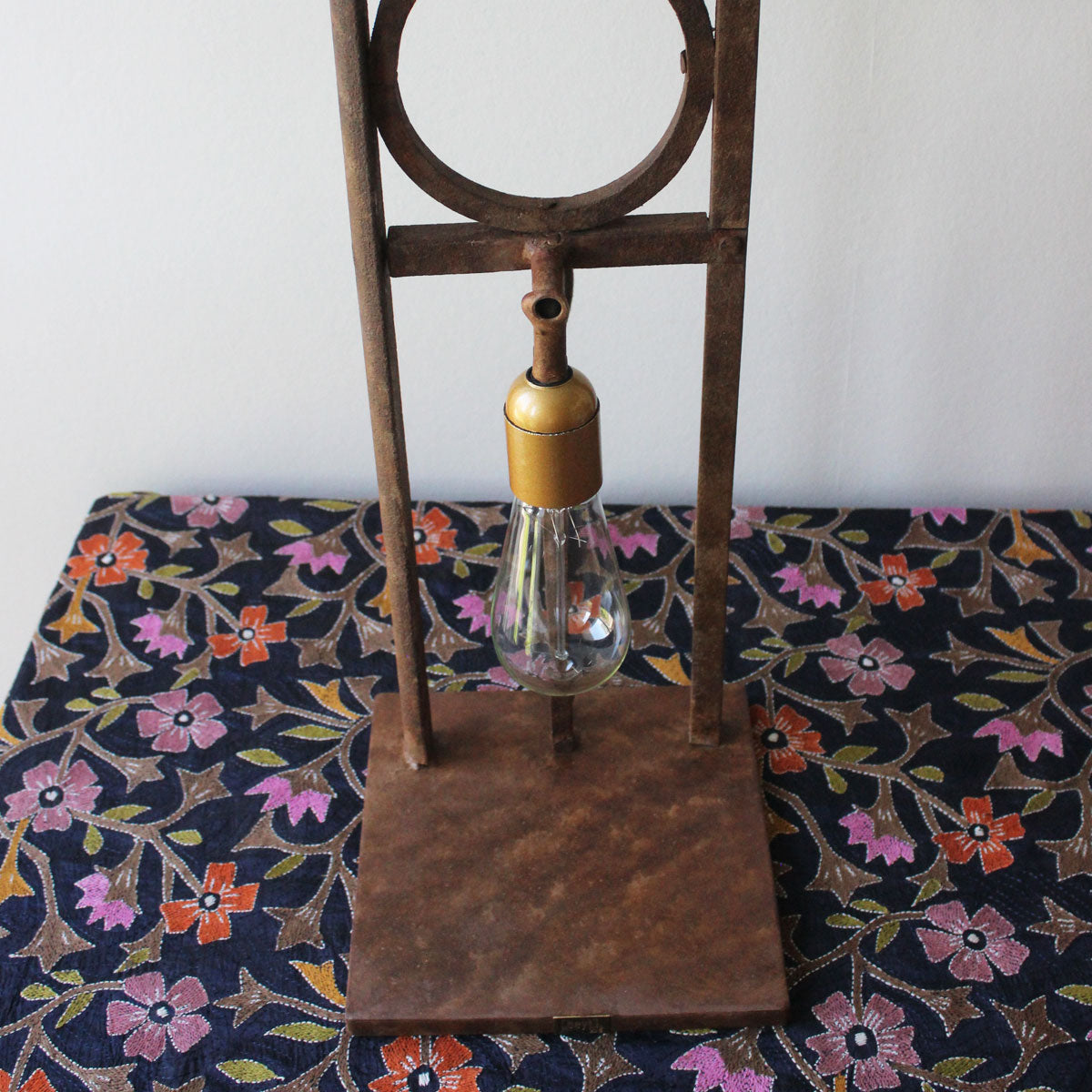 Zen Desk Lamp: Upcycled Lebanese Salvage with Golden Glow