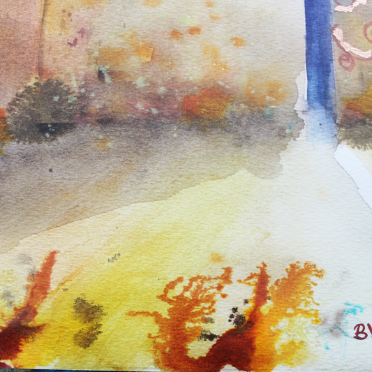 Original Watercolor : Diptych Mystical Arches 36X60
