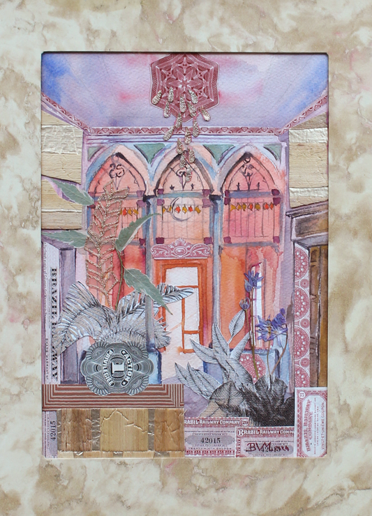 Original Watercolor and Mixed Media Folie Rose 28X20