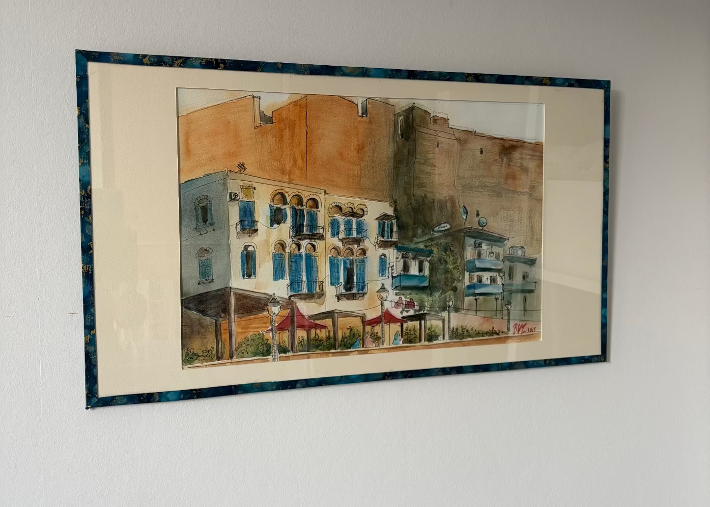 Aquarelle originale : Un Jour, à Tripoli 30X43