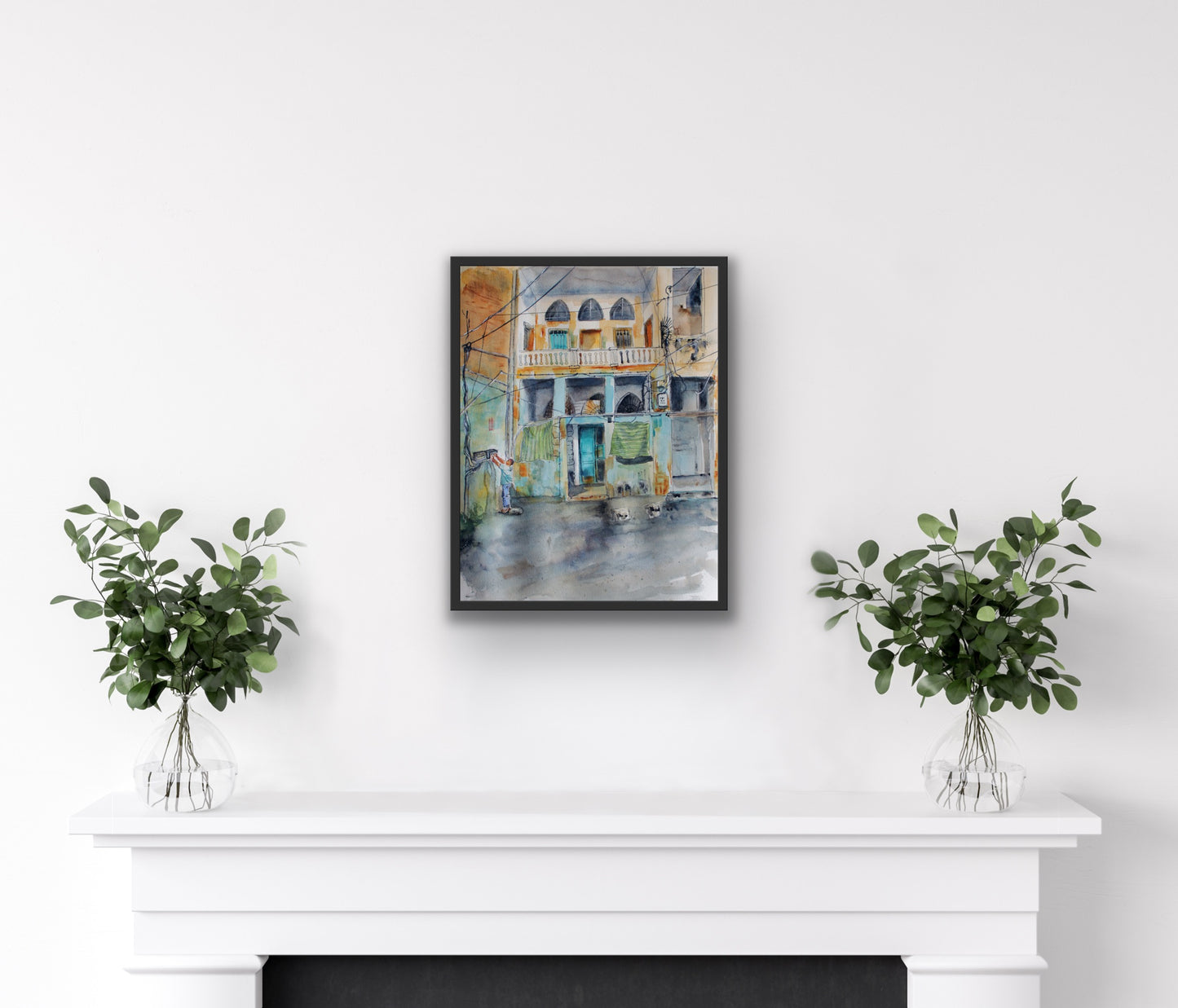 Original Watercolor "Antoun! Kahraba!" 40 X 50