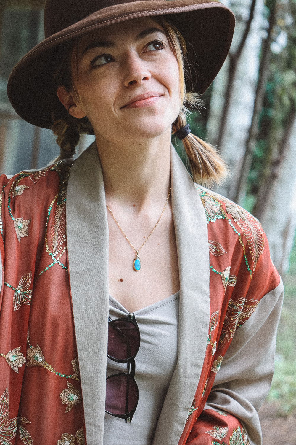 Unique Silk and Cotton Kimono with Vintage Indian Textile