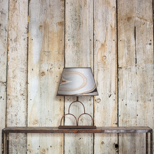 modern lamp with upcycled lampshade