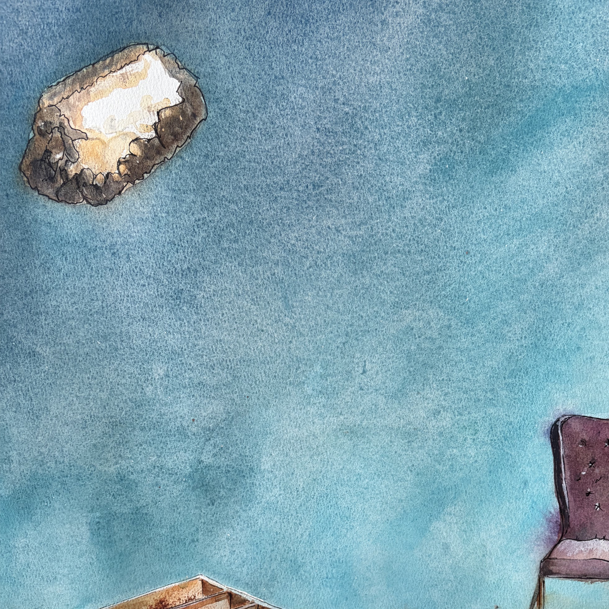 Original Watercolor The Chair 40 X 40 cm