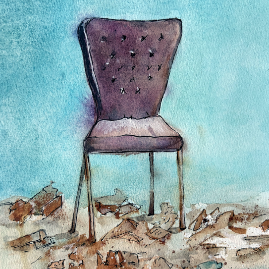 Original Watercolor The Chair 40 X 40 cm