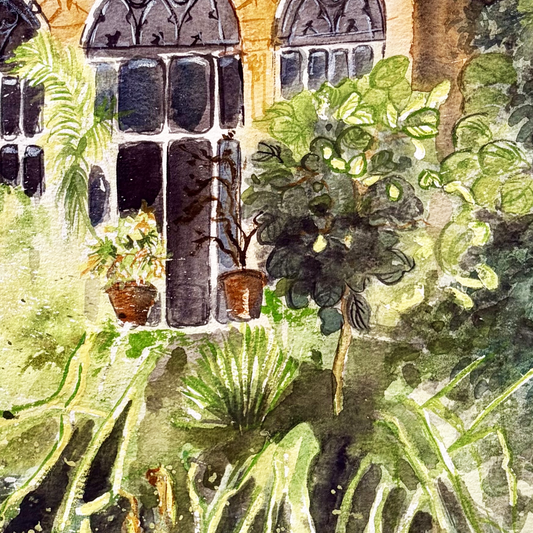 Original Watercolor Lost in the Green