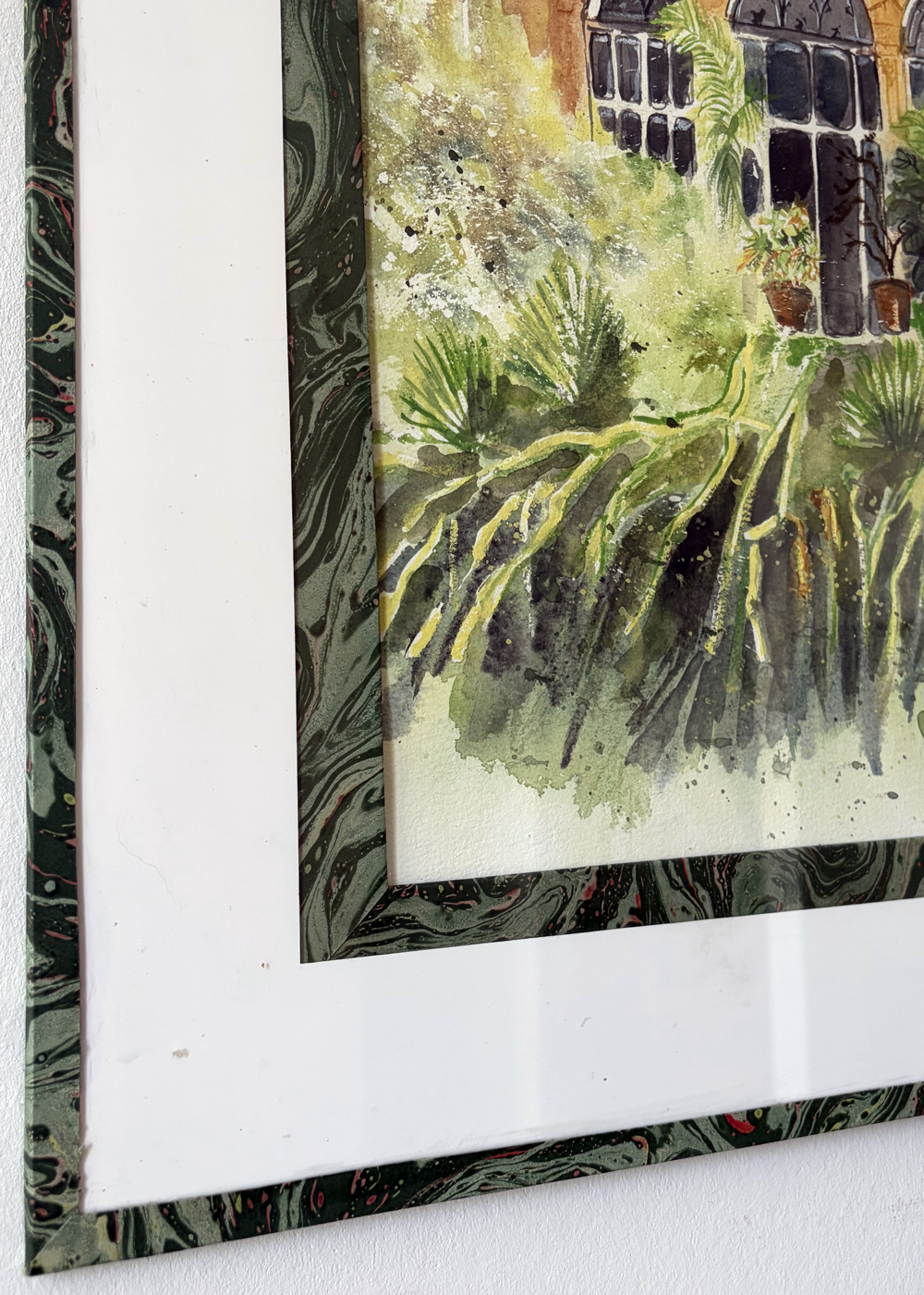 Original Watercolor Lost in the Green 28 X 39
