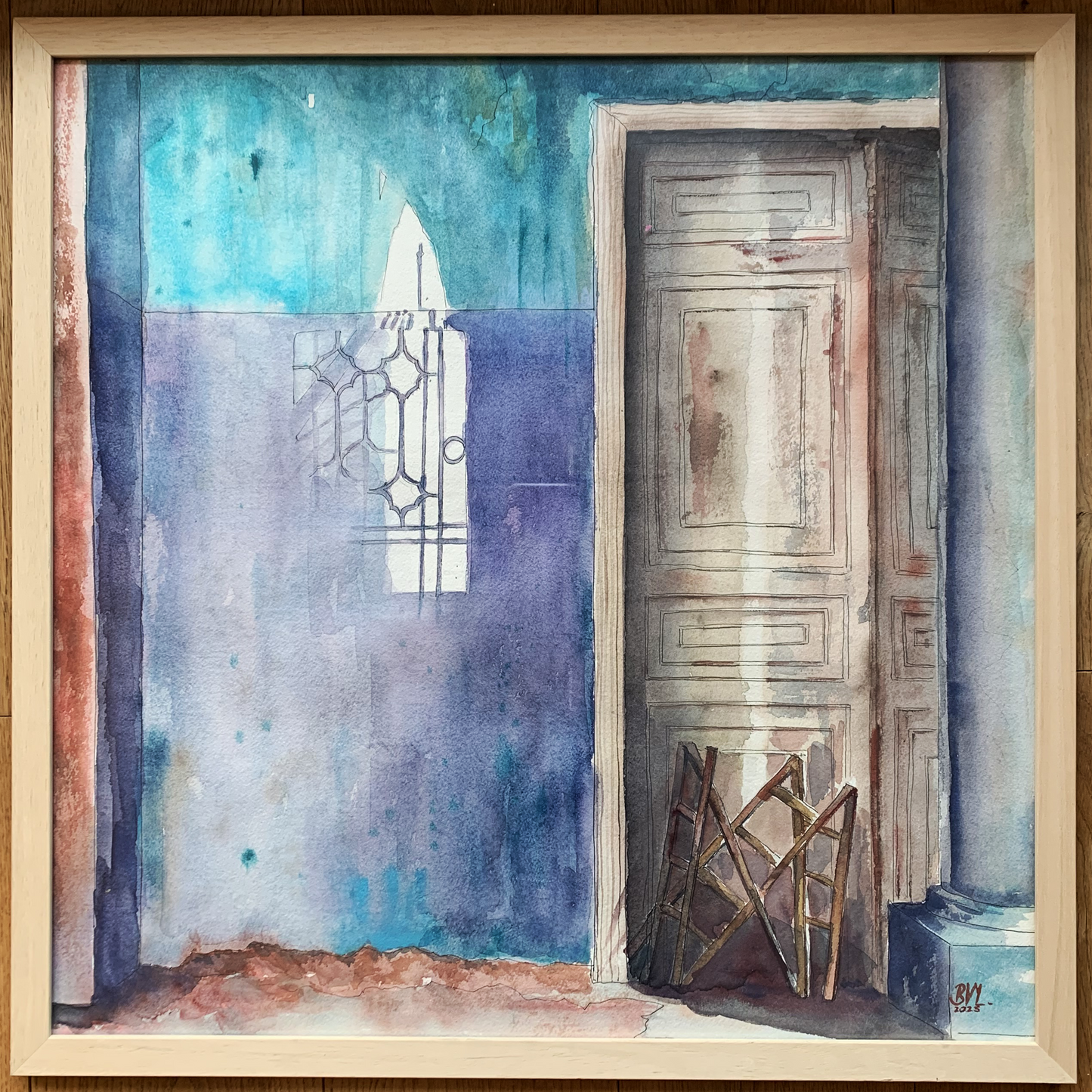 Original Watercolor Relection 40 X 40 cm