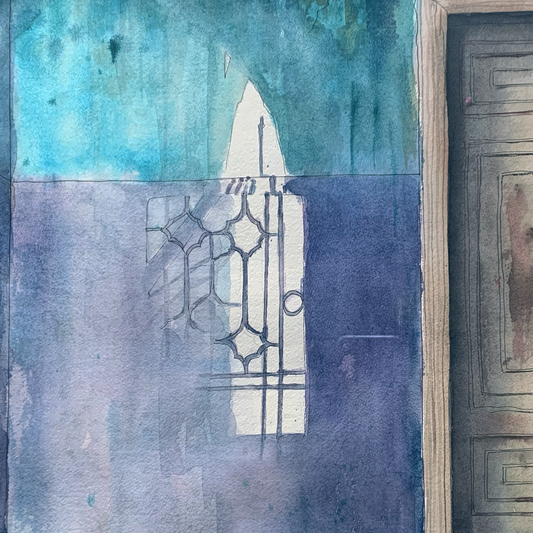 Original Watercolor Relection 40 X 40 cm
