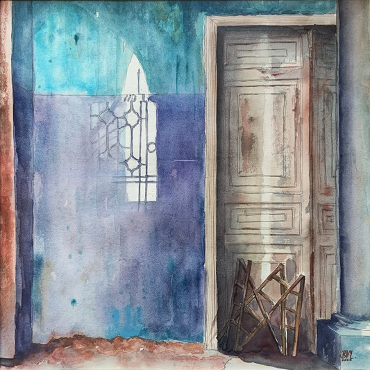 Original Watercolor Relection 40 X 40 cm