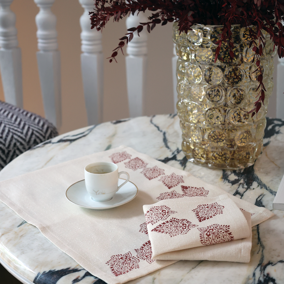 Ethical and Elegant Off White Linen Placemat and Napkin - Summer Collection