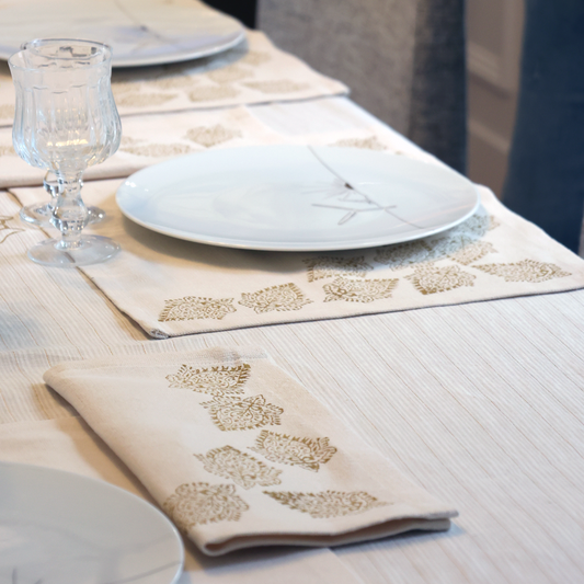 Ethical and Elegant Off White Linen Placemat and Napkin - Summer Collection