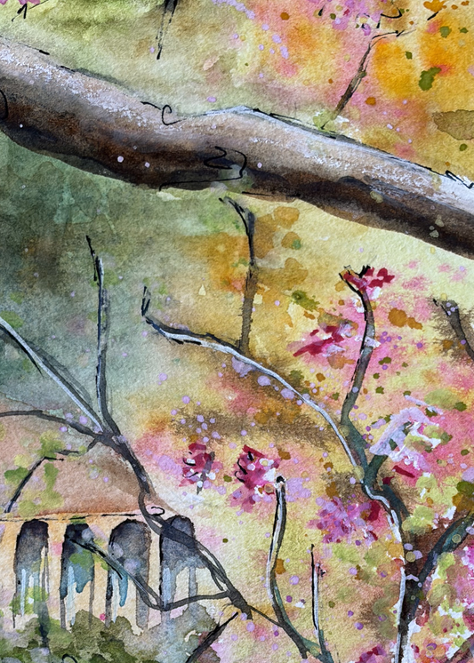 Original Watercolor Spring Again 56 X 42 cm