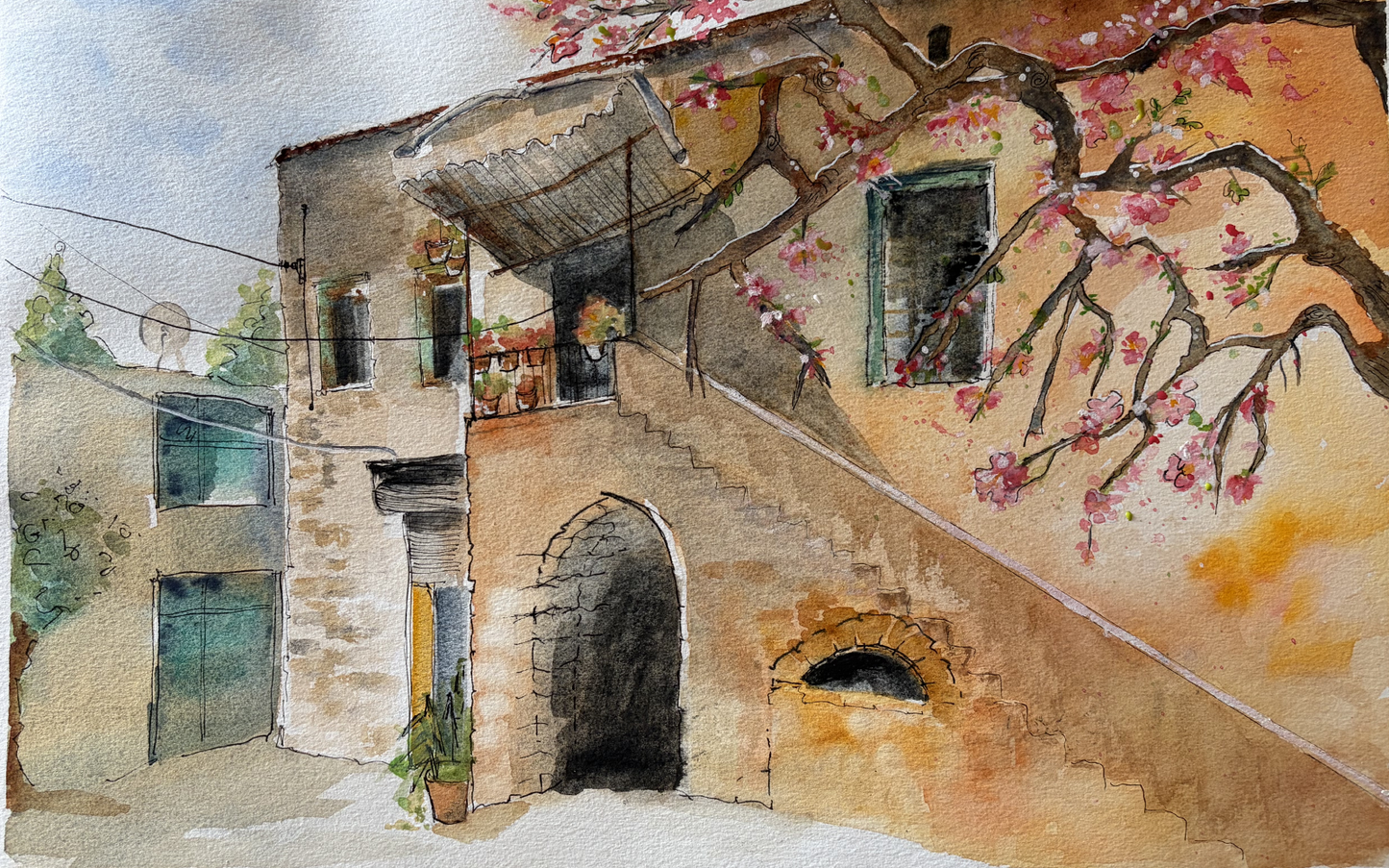 Original Watercolor Spring...Again! Serie #3 - 42 X 28 cm