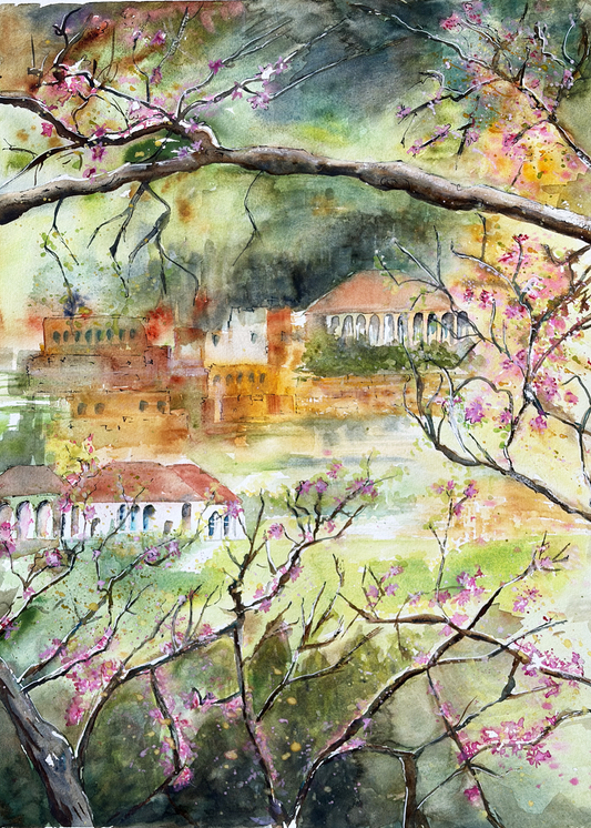 Original Watercolor Spring Again 56 X 42 cm