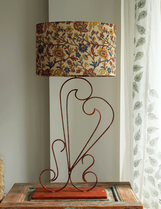 Vintage Beirut Gate Lamp: Swan-Inspired Design with Red Patina